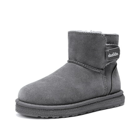 

Girls Boys Winter Snow Boots Ankle Booties Furry Lined Velcro Keep Warm Non Slip Winter Shoes for Kids Children