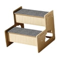 thumbnail image 2 of Escaleras de madera para perros, escalones portátiles para perros con alfombra, escaleras para mascotas y gatos para cama, escaleras para mascotas con 2 pasos, 2 of 9