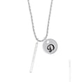 thumbnail image 2 of Delight Jewelry Silvertone I Believed I Could Thin Bar Silvertone Script Initial Disc - D - Charm Necklace, 20"+3", 2 of 4