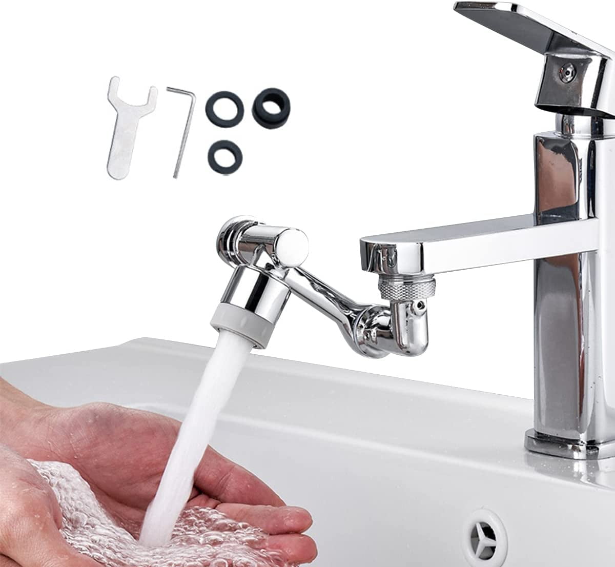 1080° Rotating Faucet Aerator Extender, Universal Splash Filter Faucet, Swivel Faucet Aerator