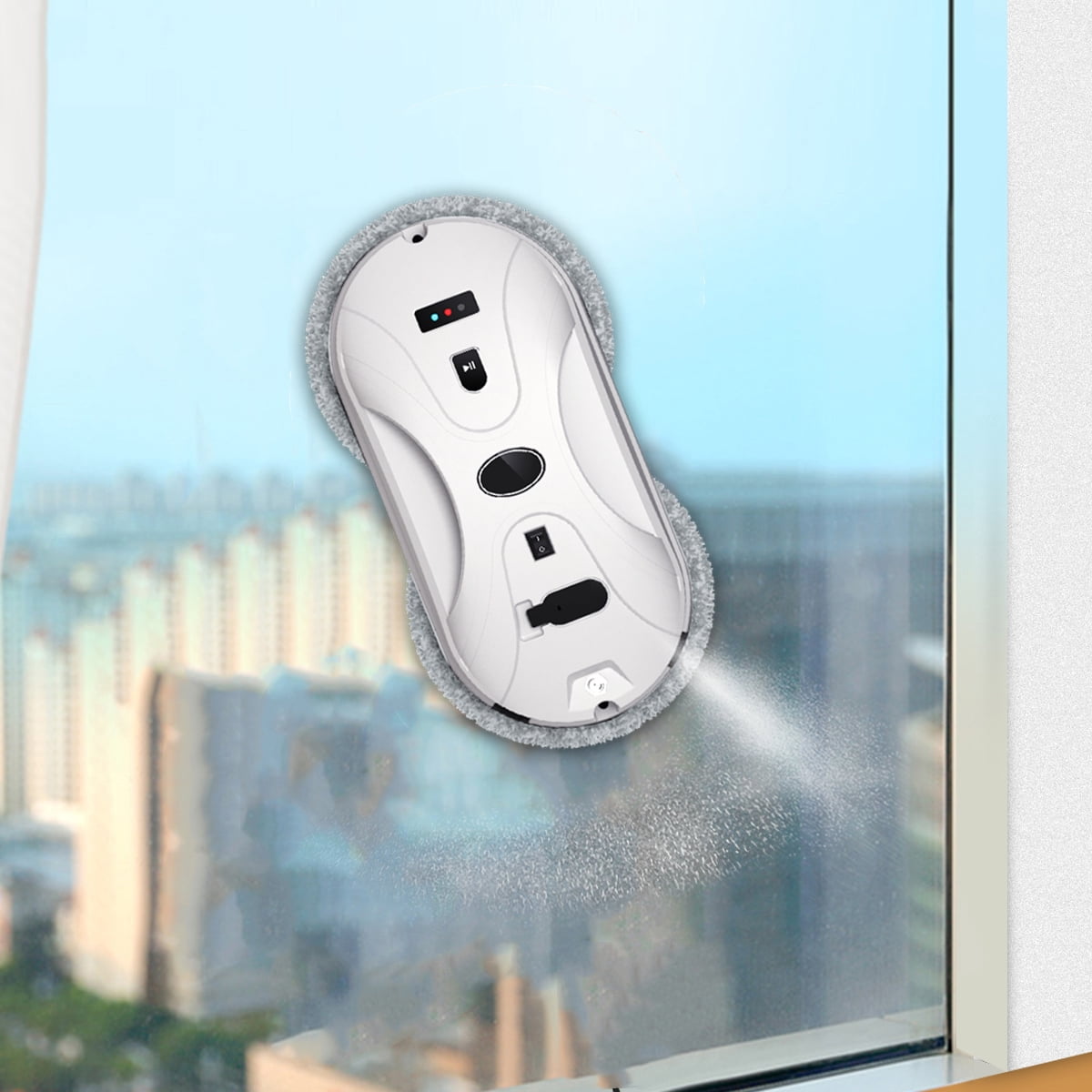 Intelligent Window Cleaner Robot With Automatic Dual Water Sprayer High Suction Vacuum Cleaner Window Washer Electric Glass Cleaning Machine Remote Control for Home