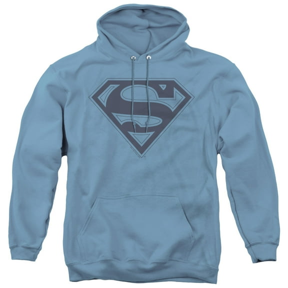 Superman Blue&Navy Shield Adult Pullover Hoodie Sweatshirt Carolina Blue