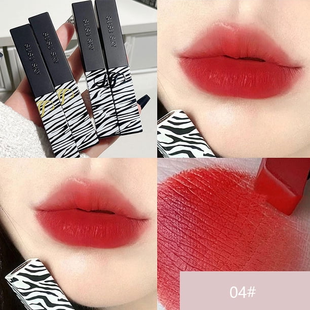 Lápiz labial mate color Nude ahumado rosa, tinte de labios aterciopelado, brillo de labios sólido, maquillaje impermeable, cosmético de larga duración