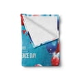 thumbnail image 2 of 4th of July Soft Flannel Fleece Throw Blanket, Celebration of the Important Day Uncle Sam Hat Flag Balloons, Cozy Plush for Indoor and Outdoor Use, 60" x 80", Blue Red and Pearl, by Ambesonne, 2 of 6