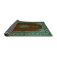 thumbnail image 2 of Ahgly Company Indoor Square Medallion Turquoise Blue Traditional Area Rugs, 4' Square, 2 of 4