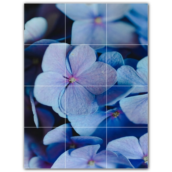 Picture-Tiles.com: Flowers Ceramic Tile Wall Mural WAL500631-34L. 24"W x 32"H using (12) 8" x 8" Ceramic Tiles-Satin Finish