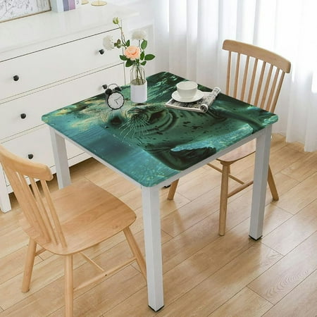 

QFMY Seal Swimming Table Cover Full Width Single-Sided Printing 100% Polyester Fiber 46*46