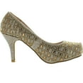 thumbnail image 2 of Bella Luna Myra Sparkle Crystal Gem Rhinestone Glitter Mesh Formal Evening Dress Pumps, 2 of 4