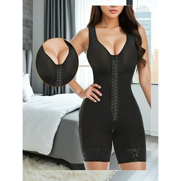 YIANN women's high waisted full body shapewear - lifting abdomen and buttocks, zipper crotch, chest support, nylon and spandex blend, lace decorative details, full body shapewear