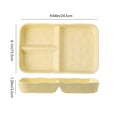 thumbnail image 3 of Ceramic Compartmentalized Dinner Plates, Microwave Safe Restaurant Plates in Yellow, Green, White - 9.64x6.1 Inches, 1-Pack, 3 of 6