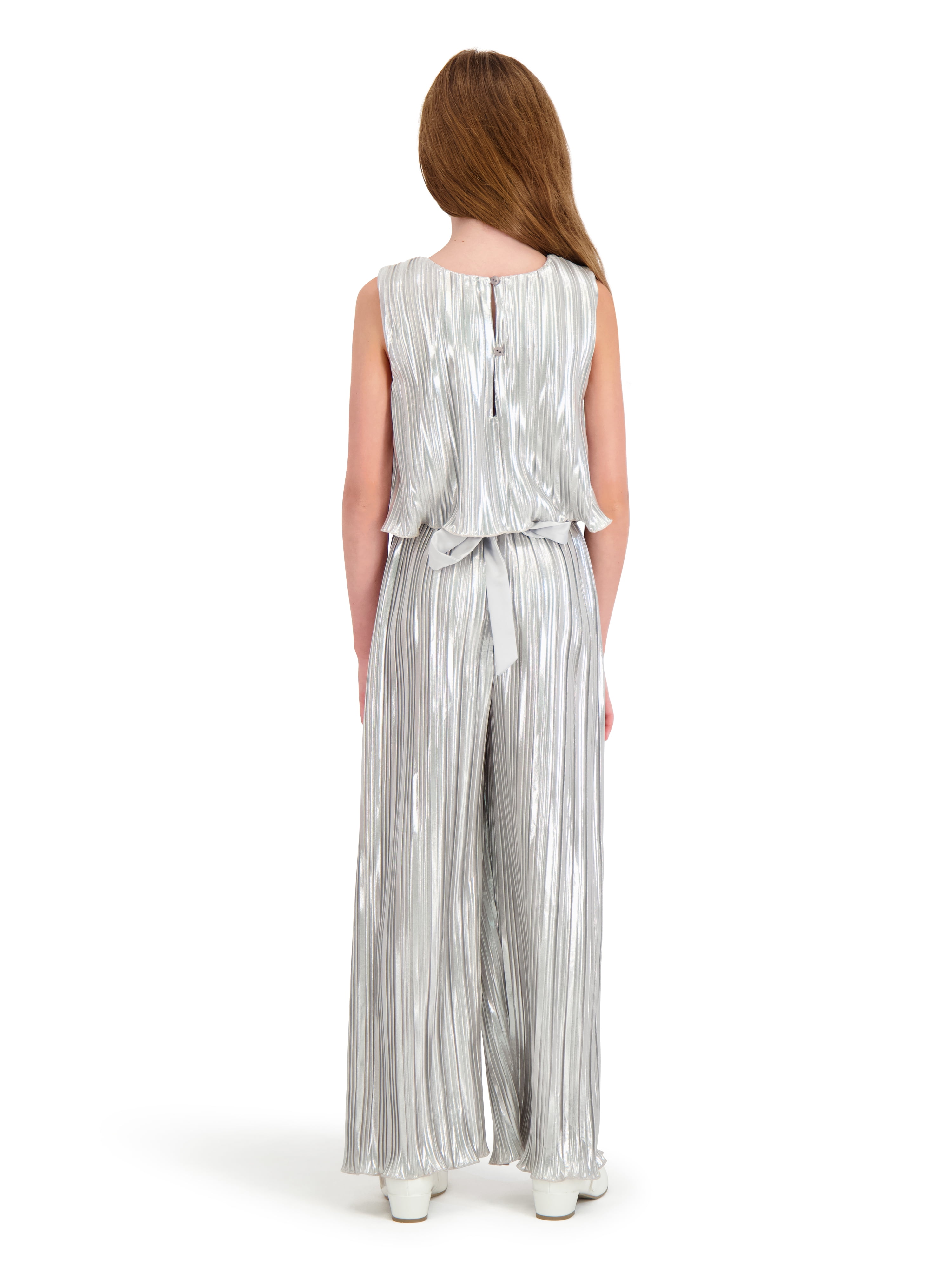 Kensie Girl Sleeveless Belted Metallic Jumpsuit, Sizes 4-16