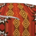 thumbnail image 2 of Orange Pouf Cover with Zipper, Indigenous Cultural Motif Pattern Traditional Borders, Soft Decorative Fabric Unstuffed Case, 30" W X 17.3" L, Orange Yellow and White, by Ambesonne, 2 of 3