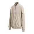 thumbnail image 4 of Men's Corduroy Jacket Long Sleeve Solid Lapel Collar Zip Up Lounge Cardigan Coat with Pockets Khaki 3XL, 4 of 9