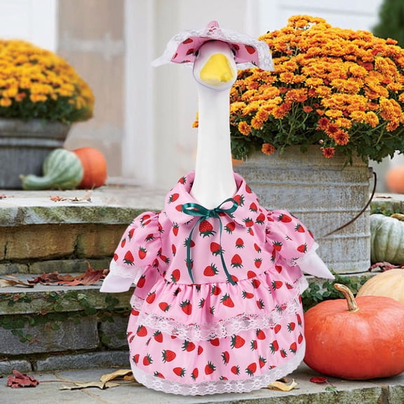 Outdoor Goose Costume for Yard Decor, 23 Inch Holiday Dress for Garden Goose Statues, Waterproof Easter & Christmas Decoration Outfit, Festive Porch and Lawn Decoration Accessory