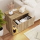 thumbnail image 4 of Single Drawer Bedside Table Nightstand Open Shelf Bedside Cabinet with Charging Station Side Table with Power Outlet Wood Bedside Desk with One Drawer for Bedroom Living Room Home Office Original Oak, 4 of 14
