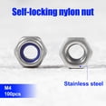 thumbnail image 2 of SPEEDWOX 100 PCS M4 x 0.7mm Nylon Insert Nuts Locknuts, Self-locking Nut 304 Stainless Steel, Hexagon Lock Nut with Storage Box for Lock Washers, 2 of 7