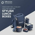 thumbnail image 4 of SOPL-OLIVEWARE Lunch Box With Steel Cutlery, Bpa Free Lids, 3 Inside Steel Containers 290ml, 450ml & 600ml Plastic Pickle Box 130ml Steel Water Bottle750ml Blue, 4 of 4