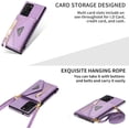 thumbnail image 4 of Flip Leather Wallet Cover for Samsung Galaxy S23 5G Crossbody Case with Credit Card Holder Strap Lanyard 6.1'', Women Girl Purse Kickstand (Purple,S23), 4 of 18