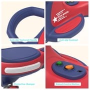 5TH WHEEL 12V 4.5Ah KW01-BB Electric Wiggle Car for Kids, 3-4.5 Mph Swing Car with Music Speaker, Wheels with Lights, Riding Toy for Ages 3–8, Red and blue