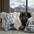thumbnail image 6 of EVERGRACE Ultra Soft Luxury Fluffy Faux Rabbit Fur Throw Blanket, Thick Warm Bubble Throw for Bed, Cozy Plush Reversible Blankets for Couch, Chair, Sofa, Taupe, 50x60 Inches, 870 GSM, 6 of 8