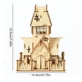 thumbnail image 3 of 3D Wooden Puzzle Haunted House Decor 7X4.5 Inch Spooky Halloween Decor Halloween Craft Kit for Adults and Kids 1 Pack, 3 of 5