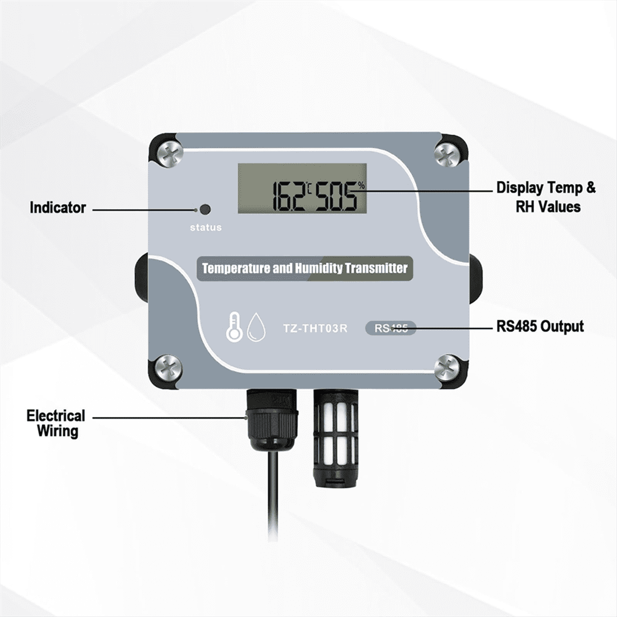 RS485 Temperature Humidity Sensor Modbus RTU Temp Sensor Digital Industrial Temp and Humidity Transmit