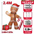 thumbnail image 1 of Árbol de Navidad inflable, muñeco de nieve, Papá Noel, oso grande, muñeco de jengibre, modelo de muñecas, LED incorporado, decoraciones al aire libre, decoración de fiesta de jardín（W-QM0302-2.4M, 1 of 5