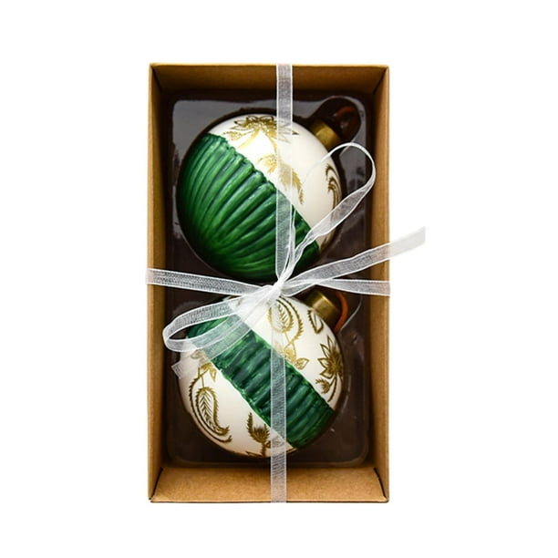 2 Bolas Navideñas, Adornos Navideños, Bolas Artesanales, Adornos Colgantes para, para Estilo C