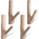 thumbnail image 1 of 4 Pcs Vintage Tree Branch Wall Hook, Wall Mounted Handmade Hook Set, Rustic Wood Adhesive Hooks for Coat Key Holder, 1 of 5