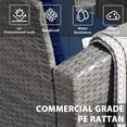 thumbnail image 4 of JOIVI 4 Pieces PE Rattan Sectional Outdoor Conversation Sofa Set with Gray Wicker, Navy Blue Cushion, 4 of 9