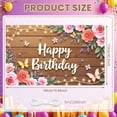 thumbnail image 2 of Floral Design Banner Butterfly Accent Floral Celebration Display Wooden Background Fairy Lights Birthday Party Backdrop for birthday party garden party photo backdrop, 2 of 9
