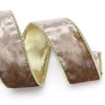 thumbnail image 2 of Cinta decorativa Ribbli de terciopelo camello, 3,8 cm, oro metálico, 9,1 m, 2 of 5