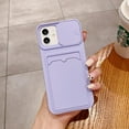 thumbnail image 2 of Wallet Phone Case Compatible with iPhone 11 Pro, Handmade Purse Protective Business Style Hard Case Cover with Slide Camera Lens Protector (Purple, iPhone 11 Pro), 2 of 14