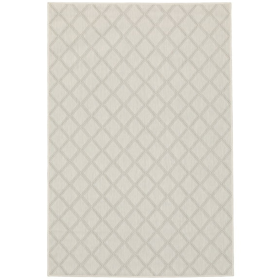 Moretti Sonato Area Rug 5098W Outdoor Ivory Diagonals Angled 3' 3" x 5' Rectangle