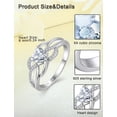 thumbnail image 5 of PYNZY Celtic Knot Rings Infinity Twisted Rings, 925 Sterling Silver Heart Statement Rings Cubic Zirconia Jewelry for Women Valentine's Day Gift Size 7, 5 of 6