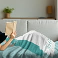 thumbnail image 3 of Bridal Shower Soft Flannel Fleece Throw Blanket, Bride with Her Bridemaids Flowers Celebration Party Artwork, Cozy Plush for Indoor and Outdoor Use, 70" x 90", Turquoise Blue and White, by Ambesonne, 3 of 5