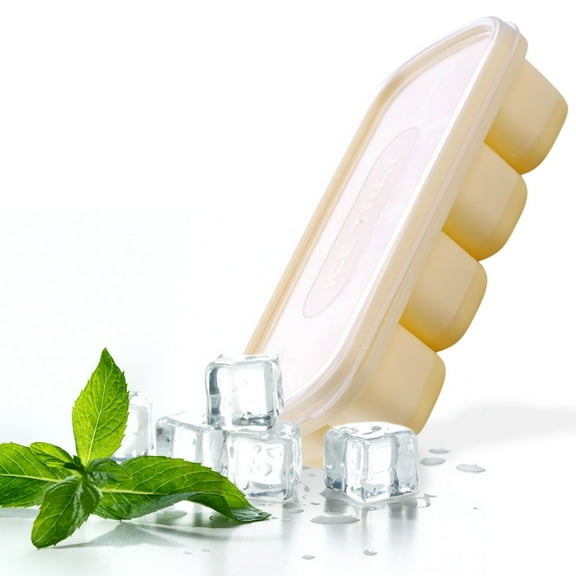Nkmbld Tray Lce Trays Ice Tray with Spill-Resistant Removable Lid Stackable & Easy-Release Ice Trays 8 Ice Trays Suitable for Cocktail Whiskey Chocolate, BPA-Free