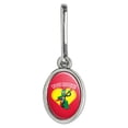 thumbnail image 1 of Gumby with Guitar You Rock Heart Antiqued Oval Charm Clothes Purse Suitcase Backpack Zipper Pull Aid, 1 of 3