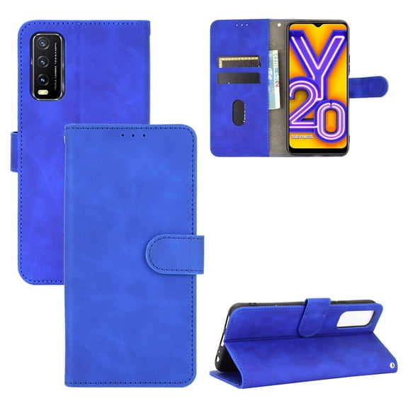 For Vivo Y20 / Y20i  Solid Color Skin Feel Magnetic Buckle Horizontal Flip Calf Texture PU Leather