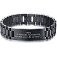 thumbnail image 1 of Pulsera para mi papá, hija, hijo, padre, idea de regalo, mensaje de amor, pulsera de identificación de acero inoxidable grabada, pulsera de papá para tu papá TUNC Sencillez, 1 of 5