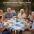 thumbnail image 3 of Round Outdoor Tablecloth with Umbrella Hole and Zipper, Blue Checkered Tablecloth with Elastic Waterproof, Farmhouse Modern Buffalo Plaid Patio Table Covers for 31" - 35" Picnic Pool Tables, 3 of 9