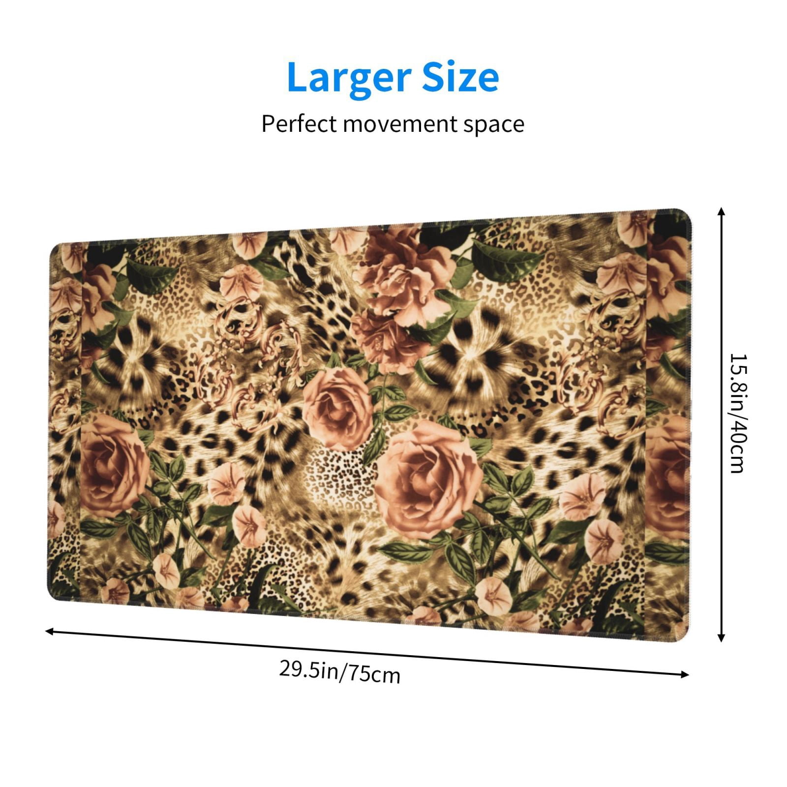 Kdxio Animal Leopard Print Large Gaming Mouse Pad,Non-Slip Base,Water Resist Keyboard Pad for Gamer,Office & Home,29.5 x 15.8 in