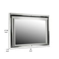 thumbnail image 5 of Benjara Lee 38 x 50 Dresser Mirror, Modern LED Light Trim, Silver Hardwood Frame, 5 of 5