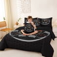 thumbnail image 3 of Castle Fairy Retro Speedometer Twin Bedding Sets 7-Piece for Teens, Race Flag Print Bedding Comforter Set for Bedroom, Black Red,Black Reversible, 3 of 7