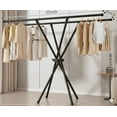 thumbnail image 3 of Upgraded 52-Inch Foldable Drying Rack, Heavy-Duty Steel Laundry Drying Stand with Dual Rods & Tall Design, Compact Space-Saving Clothes Airer for Indoor/Outdoor Use, 3 of 7