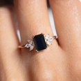 thumbnail image 2 of Natural Black Onyx Ring, Black Onyx Gemstone Ring, December Birthstone, Zircon Ring, Women Ring, Gold Micron, 925 Sterling Silver, Cocktail Ring, Dainty Minimalist Stacking jewelry, Mother's day Ring, 2 of 5