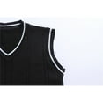 thumbnail image 3 of JIKNTTR Men Coats Sleeveless Sweater Vest Striped Trim V-Neck Pullover Vest Classic Stylish Business Overcoat, 3 of 7