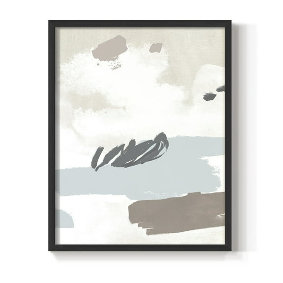 Neutral Wash II Framed Print in Black Solid Wood Framed Print No Nail Hanging