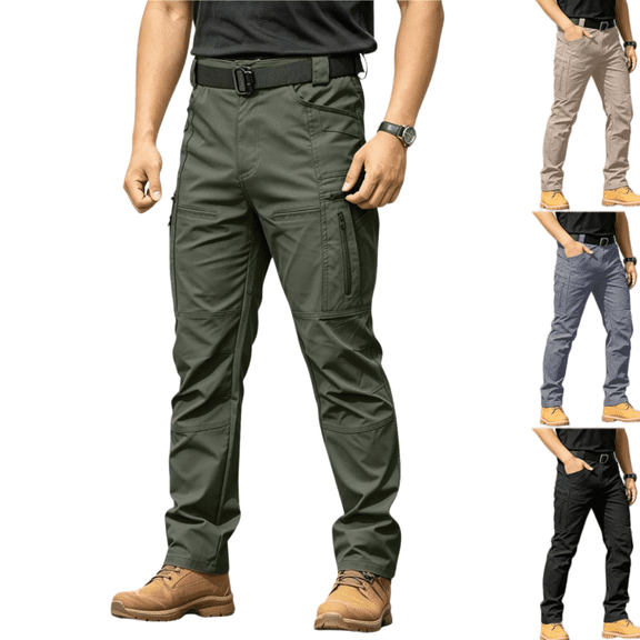 LRGSHF Men multi-Pockets Cargo Pants, Lightweight Water Resistant Work Hiking Pants, Durable Outdoor Travel Casual Trousers