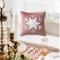 thumbnail image 5 of Lksixu Christmas Throw Pillow Cover, 18x18 inch Velvet Snowflake Embroidery Decorative Pillow Case, Soft Fluffy Farmhouse Pillowcase Winter Holiday Cushion Cover Christmas Decorations for Couch Bed, 5 of 7